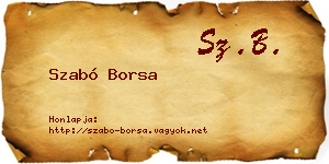 Szabó Borsa névjegykártya